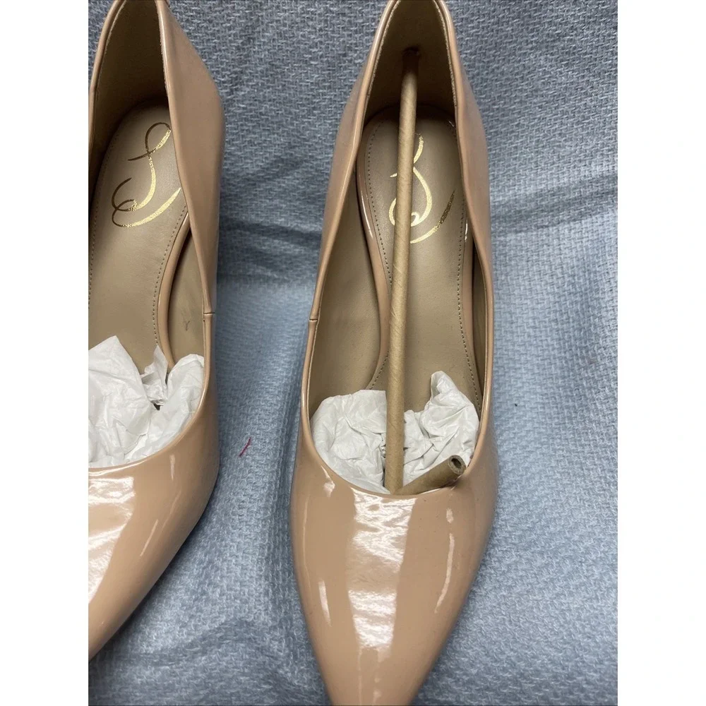 Sam Edelman Antonia Beige Blush Pointed Toe Slip On Slim Heel Fashion Pumps 8